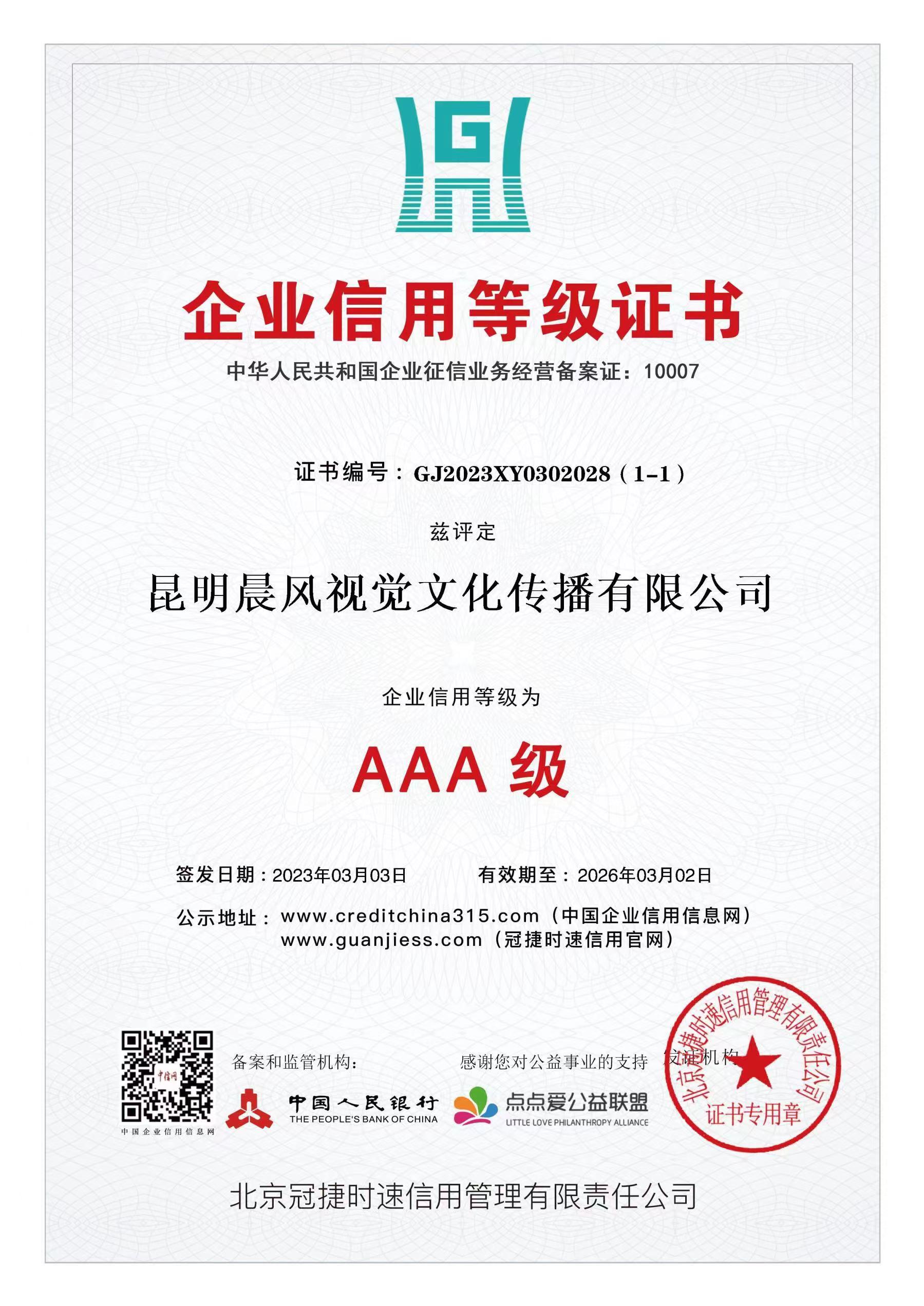 企业诚信等级