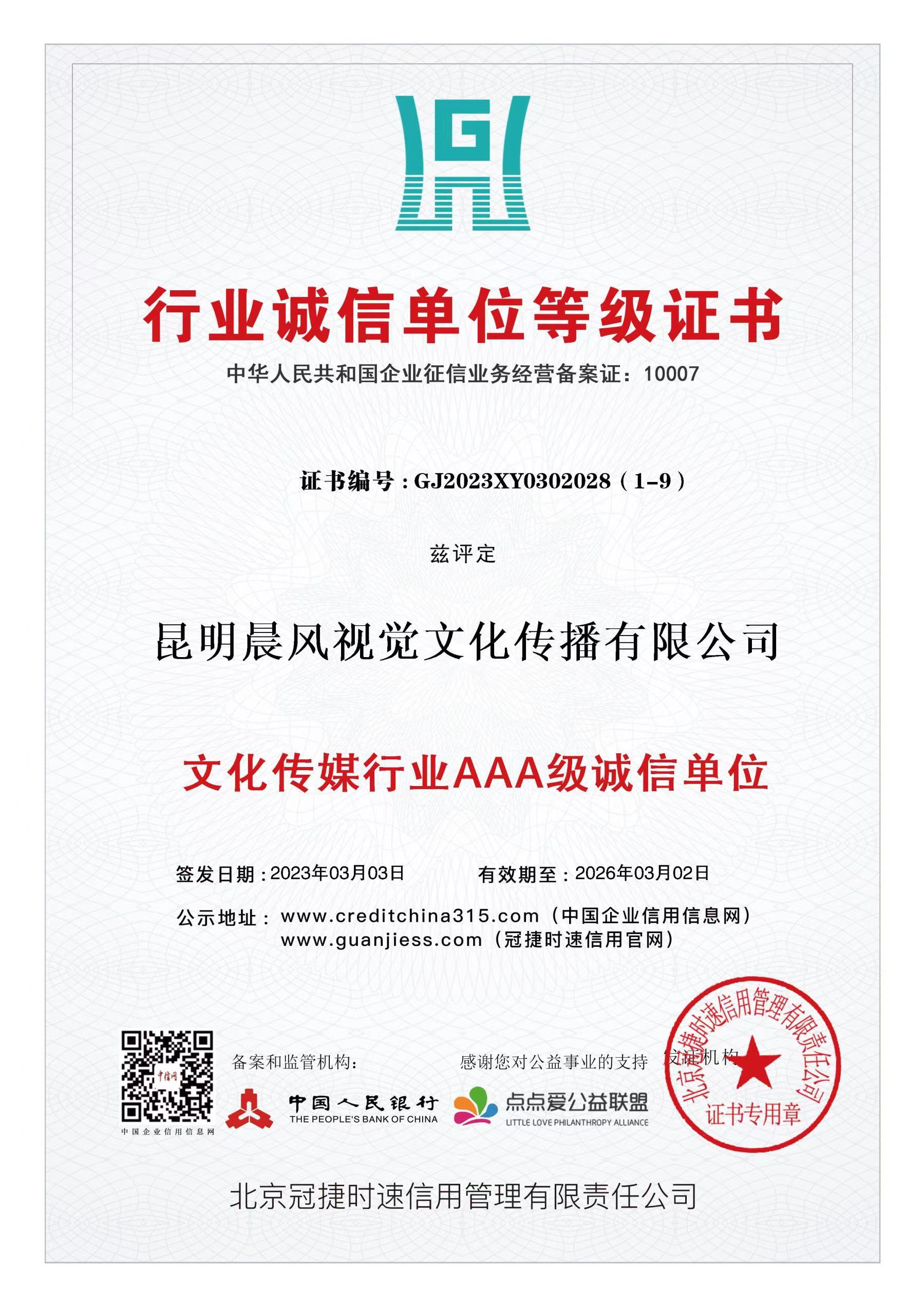 行业诚信单位牌匾